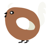 A brown and white chicken
