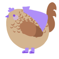 A beige and brown chicken with a half-lace pattern