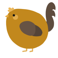 A ochre and bark chicken