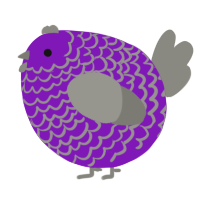 A violet and ash chicken with a lace pattern
