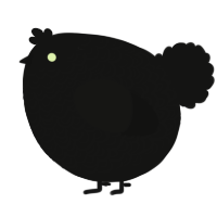 A black chicken with a double-lace pattern