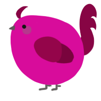 A fuchsia and maroon chicken