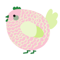 A rose and apple chicken with a lace pattern