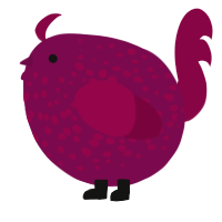 A wine and maroon chicken with a speckle pattern