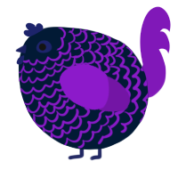 A tumblr and violet chicken with a lace pattern