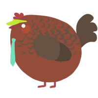 A russet and bark chicken with a half-lace pattern