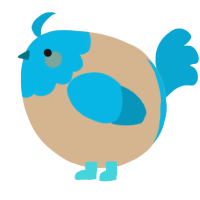 A beige and cerulean chicken with a head pattern