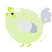 A apple and mist chicken with a bar pattern