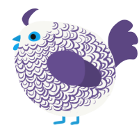 A white and overcast chicken with a double-lace pattern