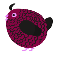A maroon and sable chicken with a lace pattern