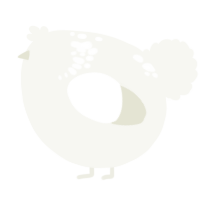 A white chicken with a neck-speckle pattern