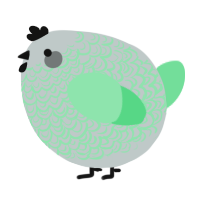 A silver and spring chicken with a double-lace pattern