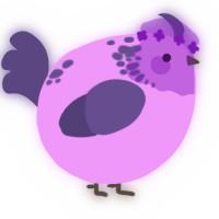A lavender and overcast chicken with a neck-speckle pattern