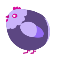 A overcast and lilac chicken with a head pattern