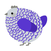A mist and indigo chicken with a lace pattern