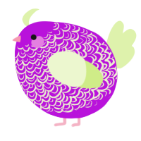 A amethyst and apple chicken with a double-lace pattern