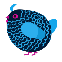 A tumblr and sky chicken with a lace pattern