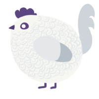 A white and mist chicken with a double-lace pattern