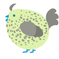 A apple and ash chicken with a speckle pattern