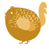 A ochre and honey chicken with a half-lace pattern