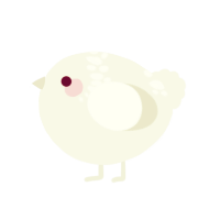 A white chicken with a neck-speckle pattern