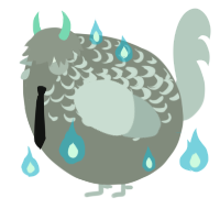 A ash and silver chicken with a half-lace pattern