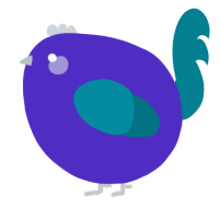 A indigo and sea chicken