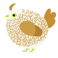 A white and gold chicken with a double-lace pattern