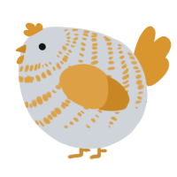 A mist and orange chicken with a bar pattern