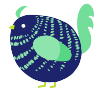 A navy and spring chicken with a bar pattern