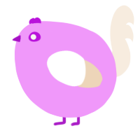A lavender and cream chicken