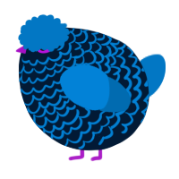 A tumblr and sapphire chicken with a lace pattern