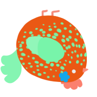 A sky and wine chicken with a speckle pattern