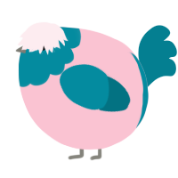 A rose and sea chicken with a head pattern