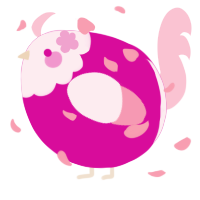 A fuchsia and rose chicken with a head pattern