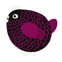 A black and wine chicken with a lace pattern