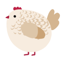 A cream and beige chicken with a half-lace pattern