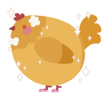 A honey and orange chicken with a head pattern