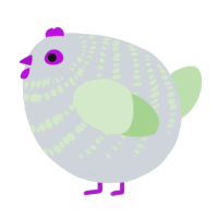 A mist and gluppy chicken with a bar pattern