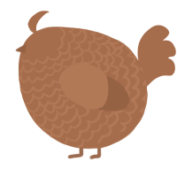 A brown chicken with a lace pattern