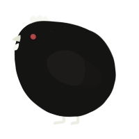 A black and sable chicken