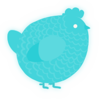 A aqua chicken with a lace pattern