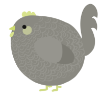 A ash chicken with a double-lace pattern