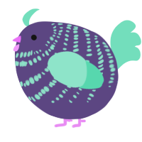 A overcast and mint chicken with a bar pattern