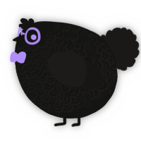 A black and sable chicken with a double-lace pattern