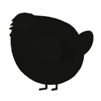 A black chicken with a lace pattern