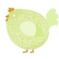A lemon and apple chicken with a double-lace pattern