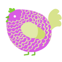 A orchid and lemon chicken with a lace pattern