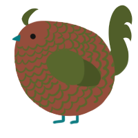 A russet and olive chicken with a lace pattern