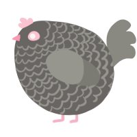 A grey and ash chicken with a lace pattern